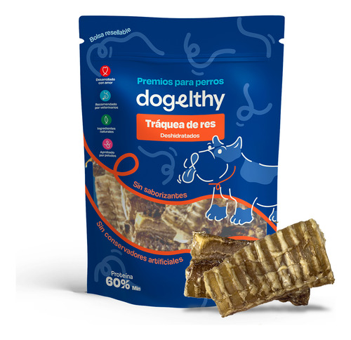 Dogelthy Premios De Traquea De Res Deshidratada Para Perros