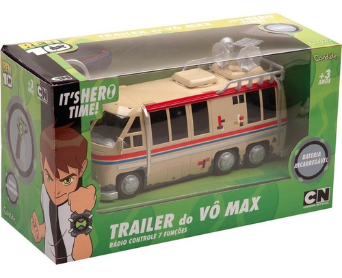 Brinquedo Ben 10 Trailer Do Vô Max Controle Remoto Candide