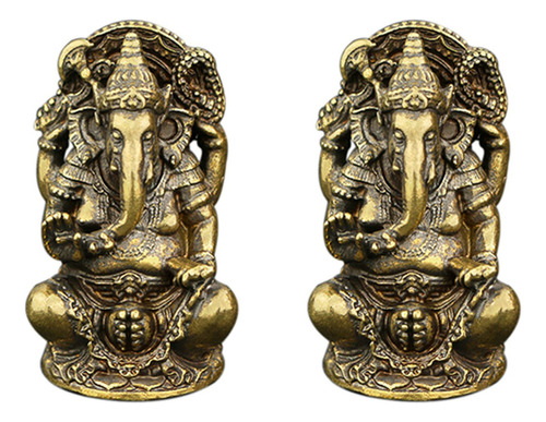 2 Esculturas De Estatuas Budistas De Lord Ganesha Con Forma