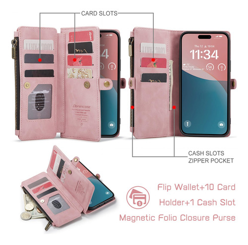 Funda Wallet Defense Compatible Con iPhone 14 Pro Max, Color