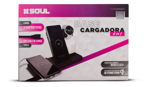Base Soul 4 En 1 Carga Inalambrica 4 Dispositivos Qi Rapido