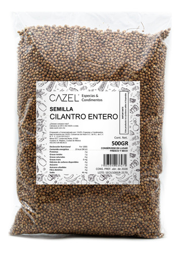 Semilla De Cilantro Premium Oaxaca Entera 500g