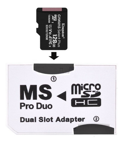 Adaptador De Memory Stcik Pro Duo Psp Con Micro Sd 128 Gb