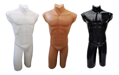 Maniqui Torso De Hombre Medio Cuerpo Plastico Blanco/piel