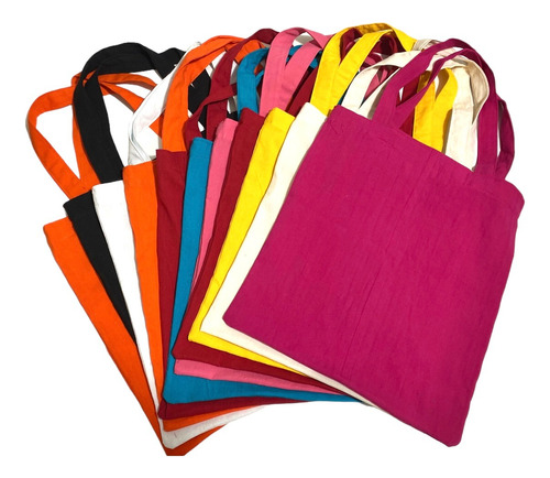 12 Bolsas De Colores De Manta Reforzadas Tote Bag Reforzada