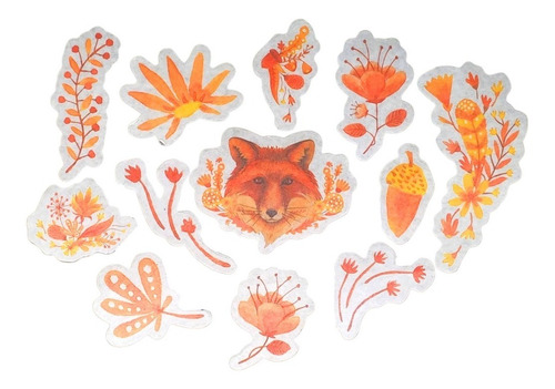 Imagen 3 de 5 de Stickers Bosque Otoño Pack 40 Unidades Ideal Souvenir