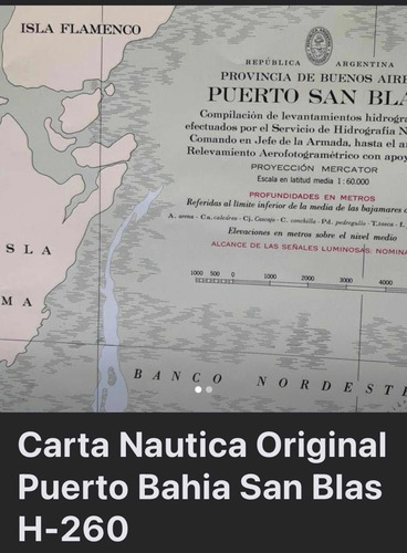 Bahia San Blas Carta Nautica H-260 Mapa Papel Original S H N