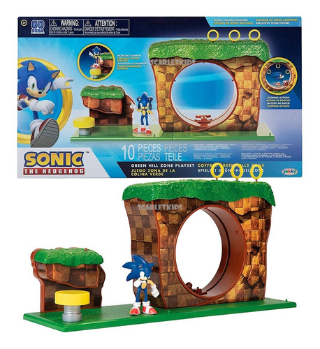 Sonic The Hedgehog Con Accesorios Orig Playset Grenn Hill Sk