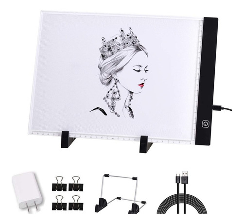 Imagem 1 de 7 de Traçando Mesa De Luz A4 Desenho Quadro De Cópia Ajustável