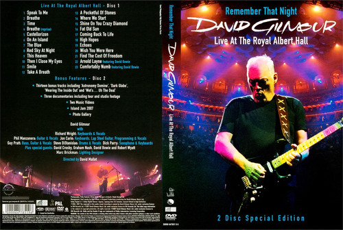 Dvd David Gilmour - Remember That Night, Live From