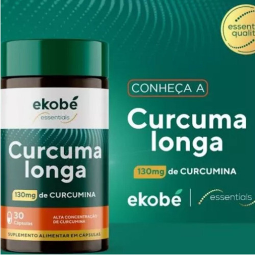 Cúrcuma Longa Ekobé 130mg -antioxidante Natural -30 Cápsulas Sem Sabor