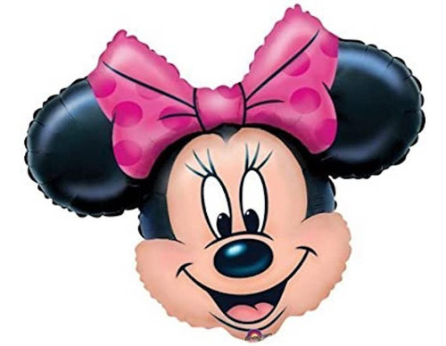 Globo Metalizados Mickey Minnie Cumple Feliz 70x65cm Fucsia