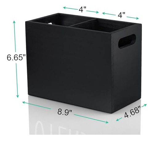 Porta Utensilios Negro Alelion Para Encimera De Cocina - Org