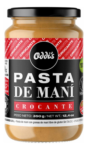 Pasta De Mani Oddis Crocante 350 Grs Sin Tacc Vegano