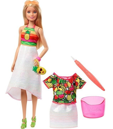 Barbie Rubia Crayola Set Sorpresa De Frutas Y Modas