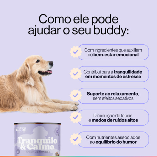 Tranquilo & Calmo - Suplemento Para Cães - Buddy Nutrition