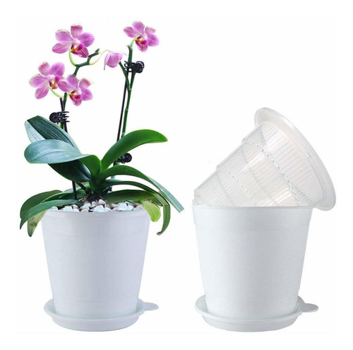 Meshpot Macetas De Orquídea De Plástico Transparente De 4 Pu