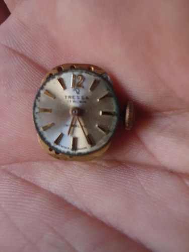Antigua Máquina Reloj Pulsera Tressa Incabloc 17 Jewels Oro