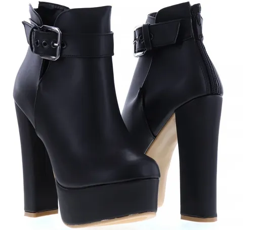 Botines Para Dama De Tac n 12 Cm Con Plataforma Vestir