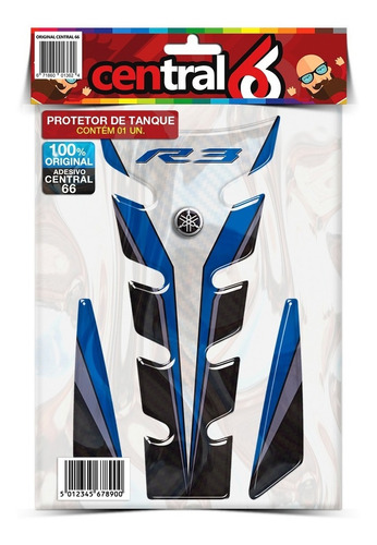 Protector Adhesivo Tanque Yamaha Yzf R3 Azul Mk Motos