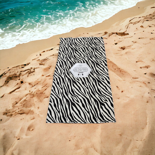 Toallón Microfibra Secado Rápido Playero Gigante 75x150cm Cebra
