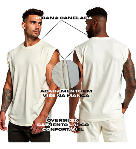 Regata Masculina Oversized Machão Muscle 100% Algodão
