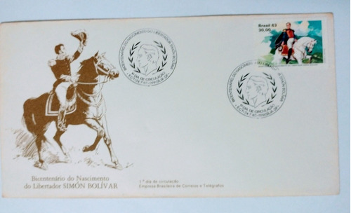 Envelope - Bicentenário Do Libertador Simón Bolívar - 1983