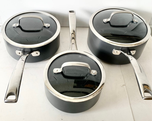 Conjunto 3 Panelas M&s Chef Hard Anodised
