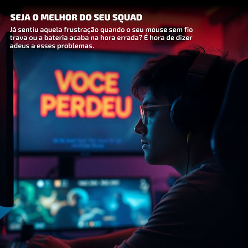 Mouse Gamer Wireless S/ Fio Bluetooth Sem Delay Recarregável