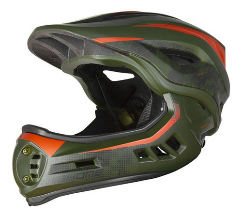 Capacete Bike Downhill Enduro X Full Removível My22 High One Cor Verde/Laranja Tamanho M