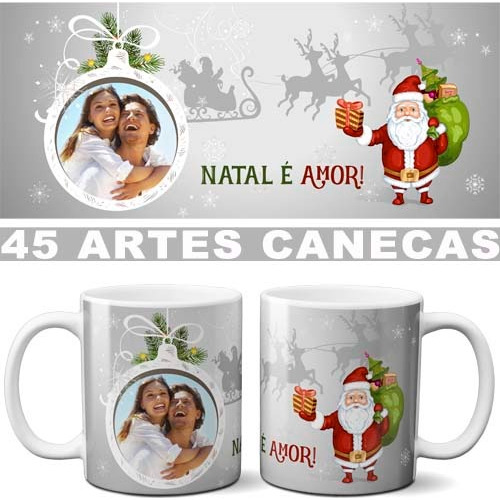 45 Artes Canecas Almofadas Natal Editáveis Corel Mockups