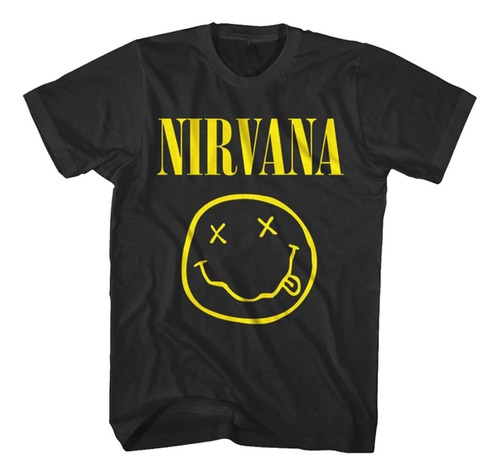 Camiseta Nirvana Smiley - Banda Grunge Icono Amarillo