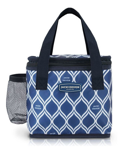 Bolsa Térmica Feminina Marmita Pequena Fitness Academia Cor Azul-escuro