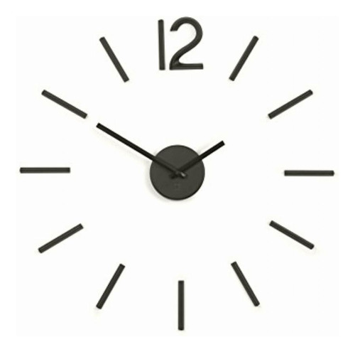 Umbra Blink Reloj De Pared Negro Grande Minimalista, Negro