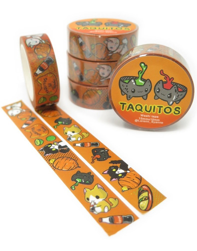 Syanne Washi Tape Cinta Adhesiva Kawaii  Gatito Tacos 