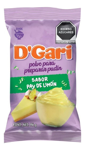 Polvo Para Preparar Pudin Dgari Sabor Pay De Limon 96g