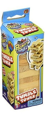 Real Wood Mini Tumble Tower Classic Juego Tamao De Viaje 4