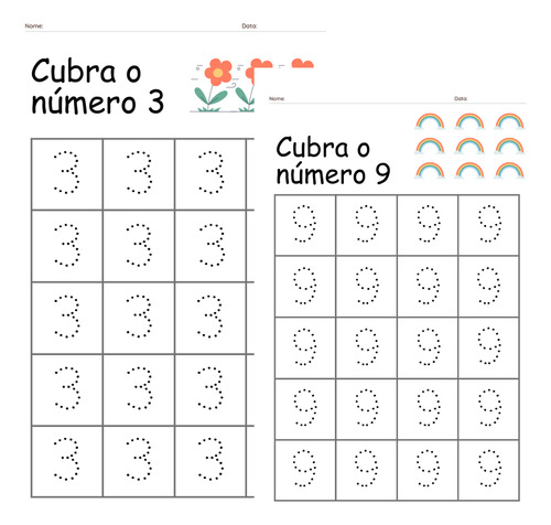 Atividade Cobrir Números Pdf Para Imprimir E Aprender
