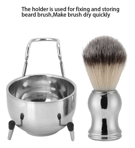 A Brocha De Afeitar De Acero Inoxidable Soap Bowl, Soporte
