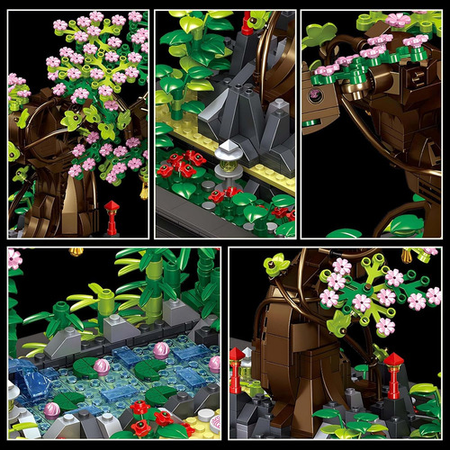 Mini Juego De Construcción De Bonsái De Árbol De Sakura, Col