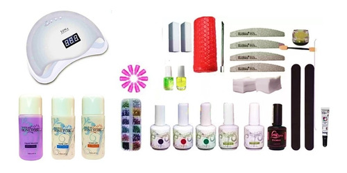 Kit Esmalte Permanente + Accesorios + Lamoara Uv 36w. 