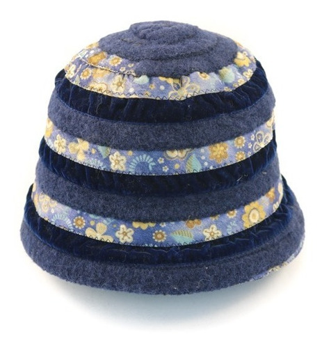 Sombrero Cloche Importados Azul 100% Lana Envio Gratis