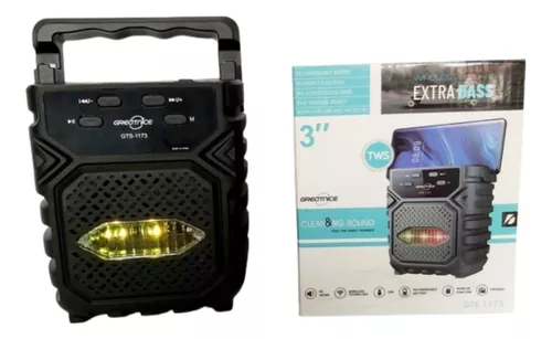 Parlante Bluetooth Inalambrico Recargable Con Luces LED USB FM TF