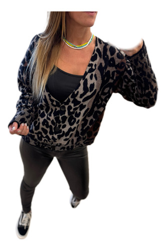 Saco Cardigan Animal Print The Big Shop