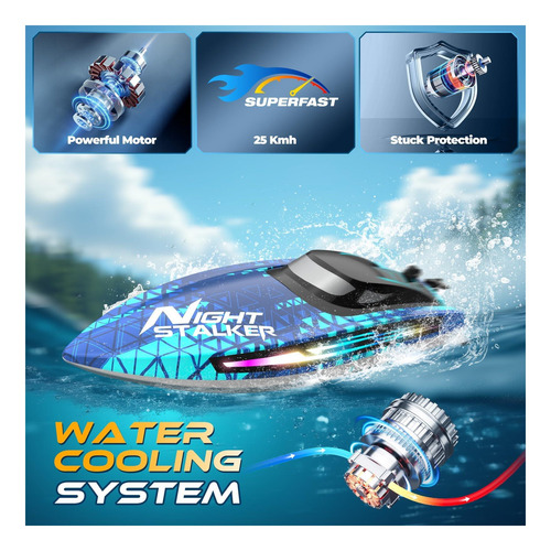 Barco De Control Remoto Rc Rc Con Modos De Luz De 7 Lock De