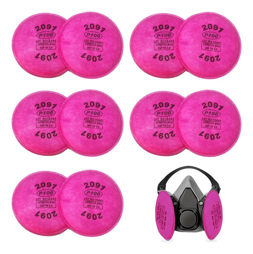 10pcs 2091 Filtro Partículas De Algodón Para Mascarilla