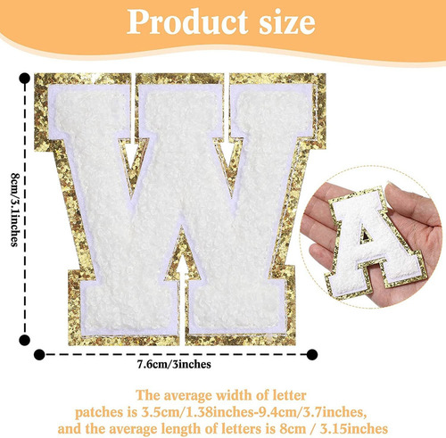 26pcs Parche Brillos Hierro En Letras Apliques Parches A