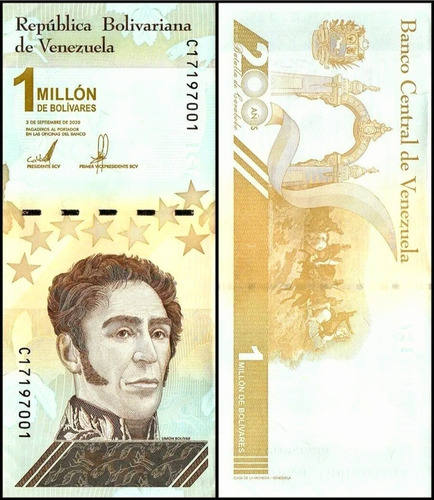 1 Millón De Bolivares República Bolivariana Venezuela 2020