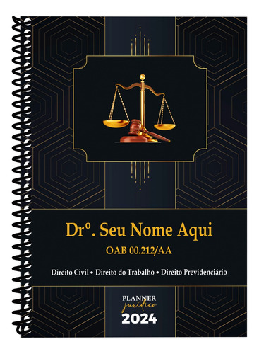 Planner Jurídico 2024 Personalizado - Agenda Para Advogados