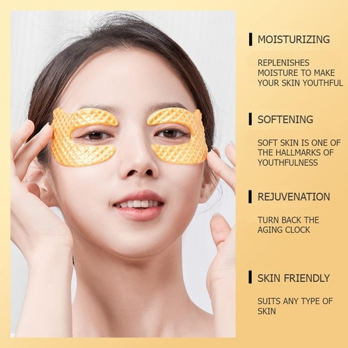 La Máscara De Ojo De Gel De Cristal Suave Elástica De Oro La